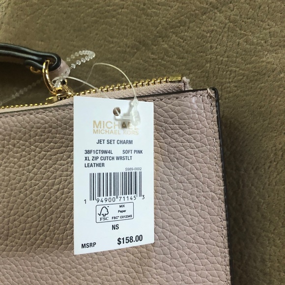 Michael kors large light pink wristlet with gold hardware. - Picture 8 of 10